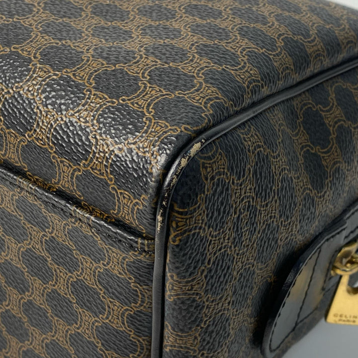 セリーヌ CELINE 黒 マカダム柄 ミニボストンバッグ レディース