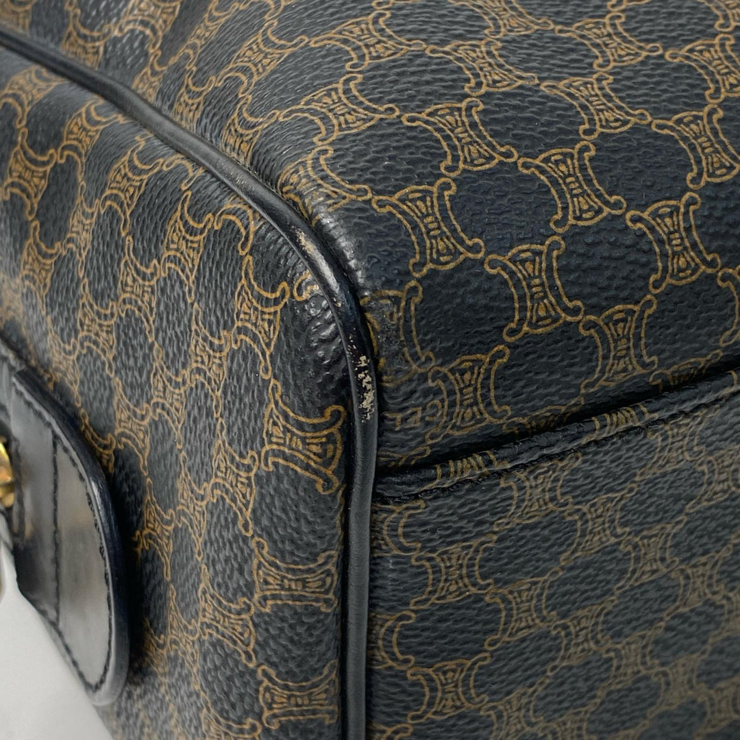 セリーヌ CELINE 黒 マカダム柄 ミニボストンバッグ レディース