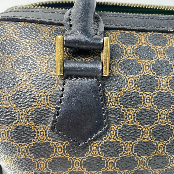 セリーヌ CELINE 黒 マカダム柄 ミニボストンバッグ レディース