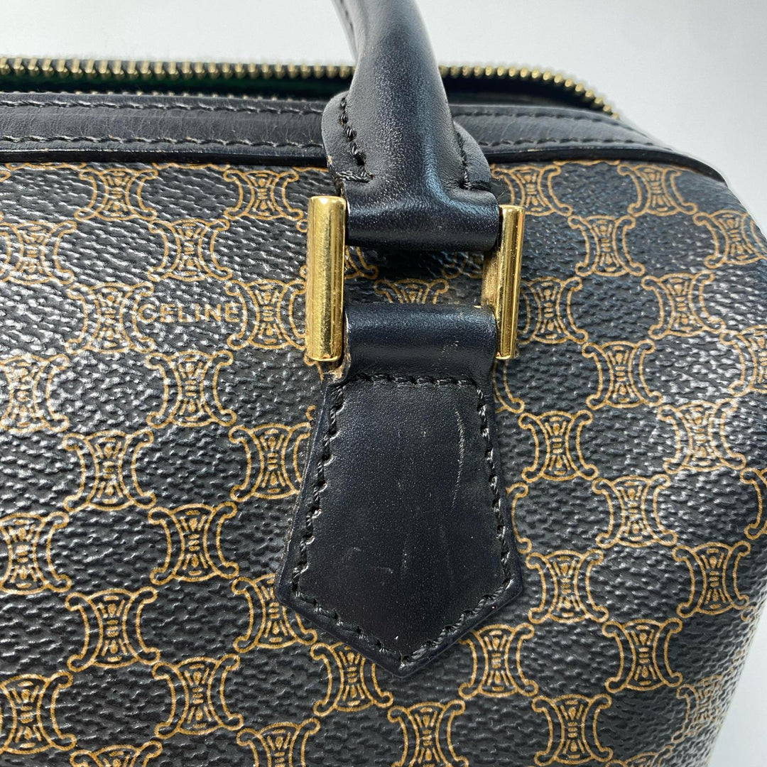セリーヌ CELINE 黒 マカダム柄 ミニボストンバッグ レディース