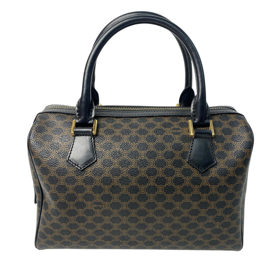 セリーヌ CELINE 黒 マカダム柄 ミニボストンバッグ レディース