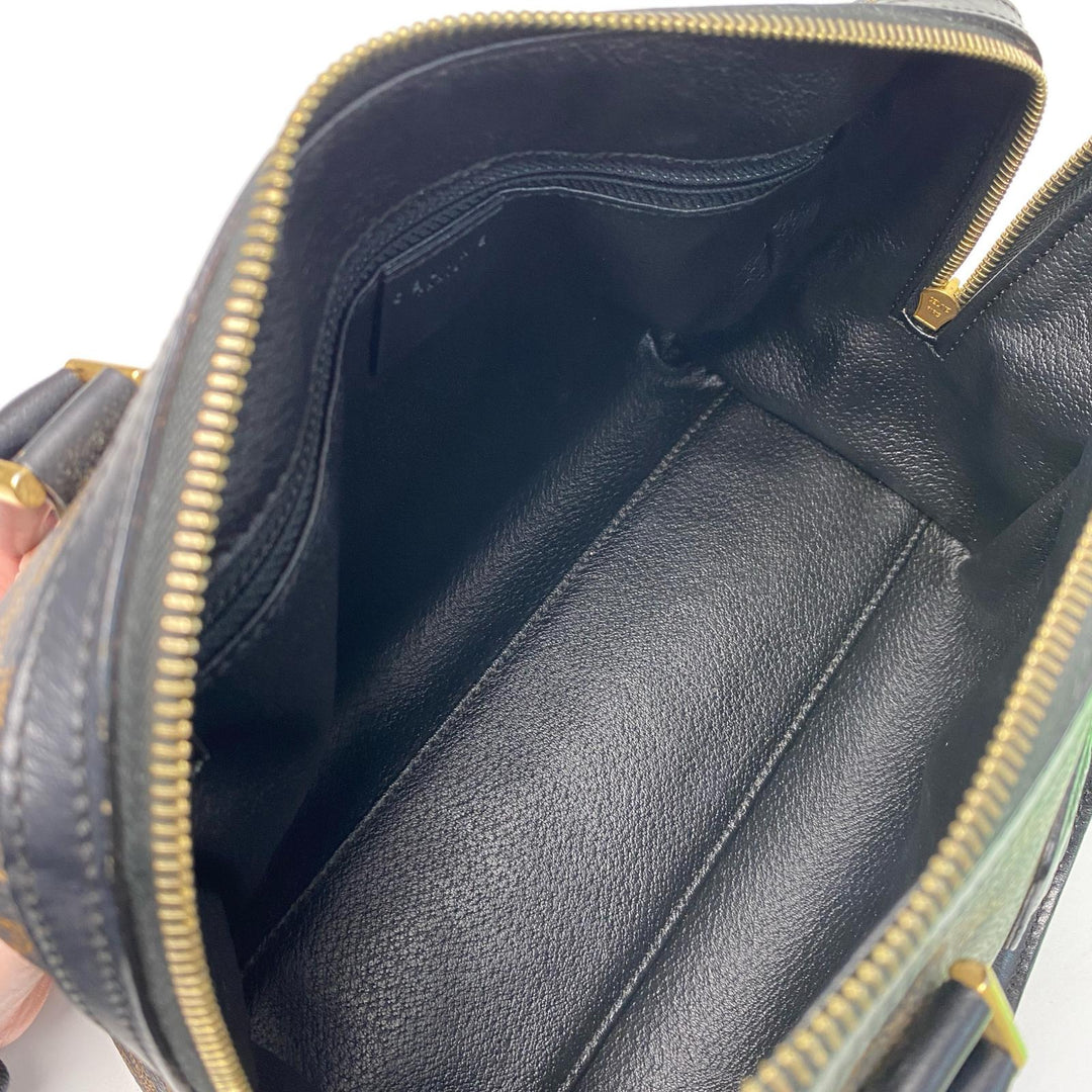セリーヌ CELINE 黒 マカダム柄 ミニボストンバッグ レディース