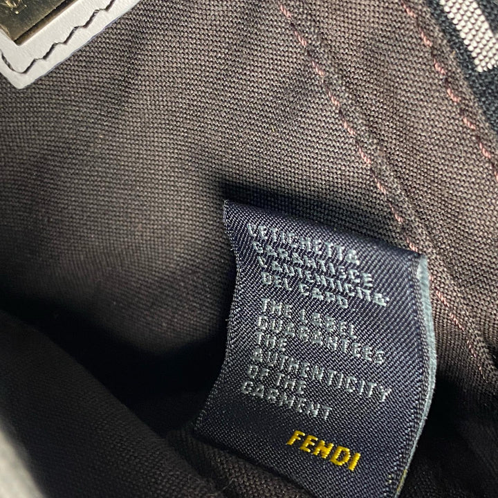 未使用 フェンディ FENDI ズッカ柄 ミニハンドバッグ キャンバス レザー レディース