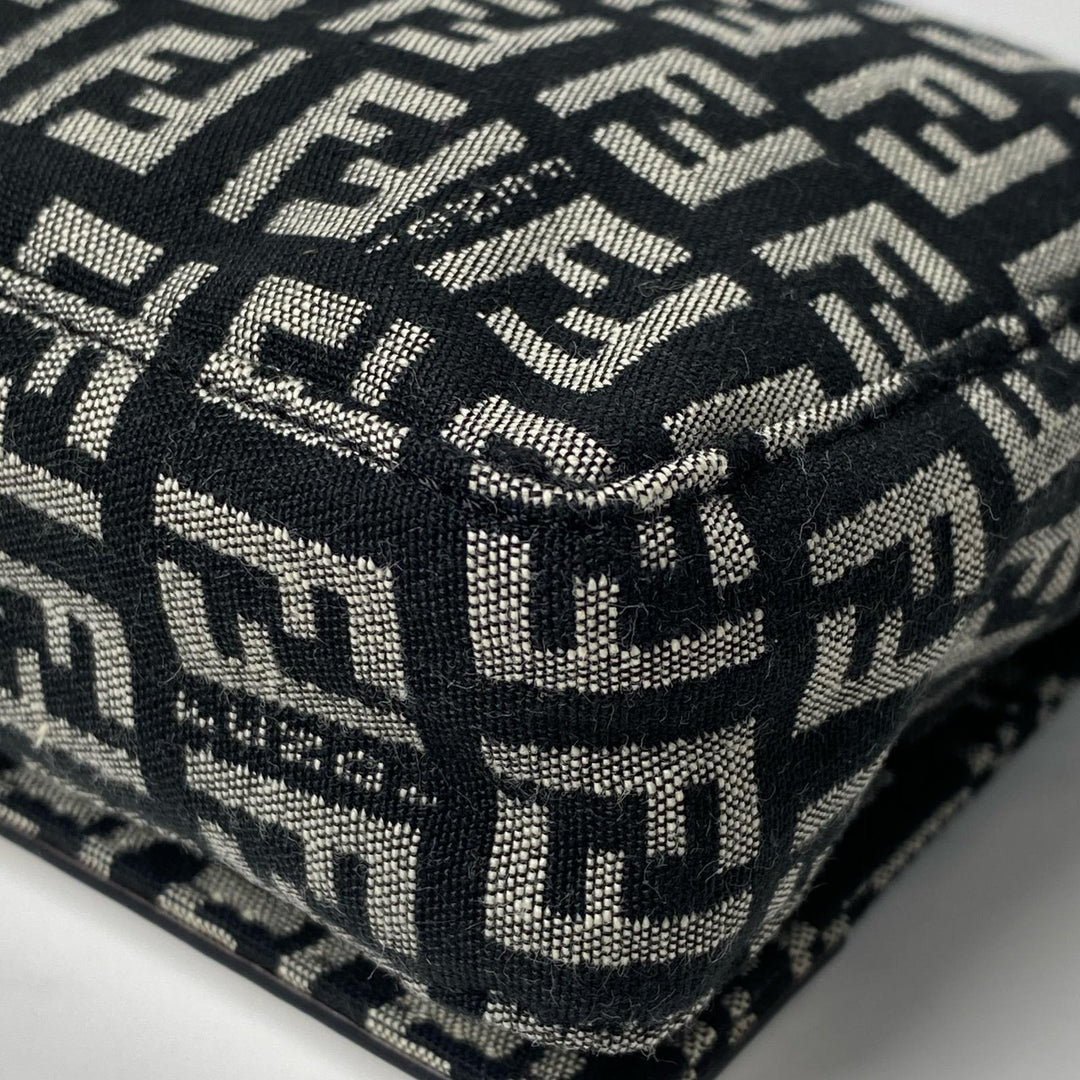未使用 フェンディ FENDI ズッカ柄 ミニハンドバッグ キャンバス レザー レディース
