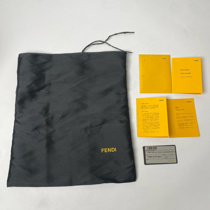 未使用 フェンディ FENDI ズッカ柄 ミニハンドバッグ キャンバス レザー レディース