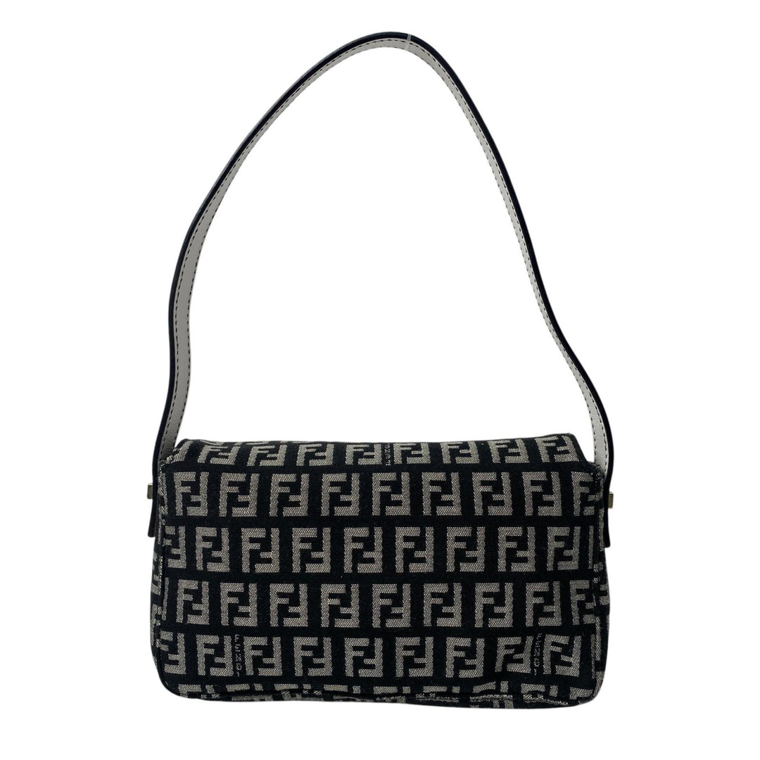 未使用 フェンディ FENDI ズッカ柄 ミニハンドバッグ キャンバス レザー レディース