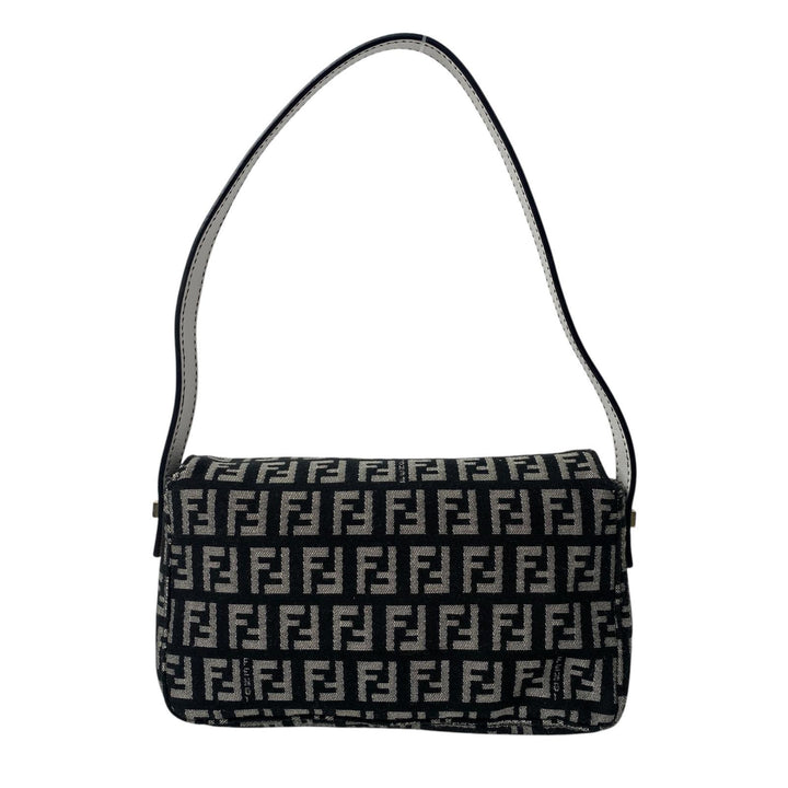 未使用 フェンディ FENDI ズッカ柄 ミニハンドバッグ キャンバス レザー レディース