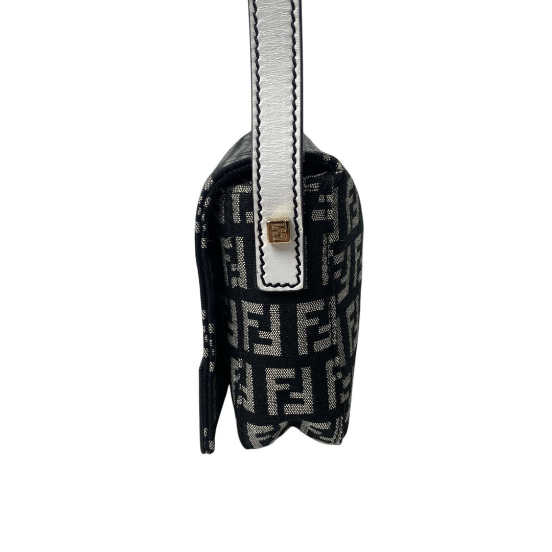 未使用 フェンディ FENDI ズッカ柄 ミニハンドバッグ キャンバス レザー レディース