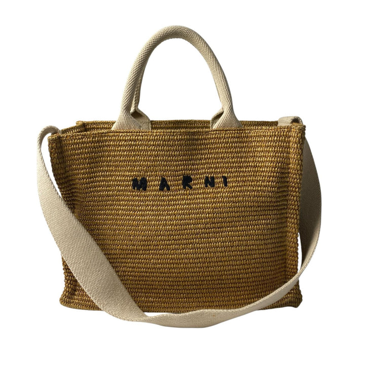 マルニ MARNI ラフィア キャンバス 2way ショルダーバッグ ハンドバッグ レディース