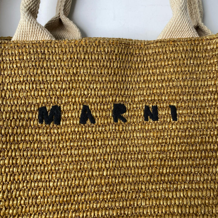マルニ MARNI ラフィア キャンバス 2way ショルダーバッグ ハンドバッグ レディース
