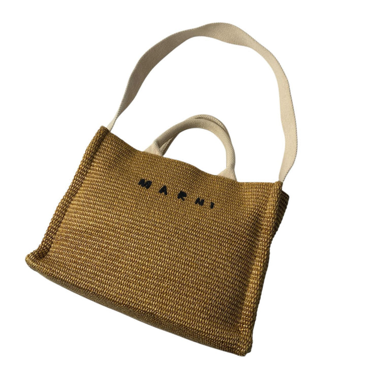 マルニ MARNI ラフィア キャンバス 2way ショルダーバッグ ハンドバッグ レディース