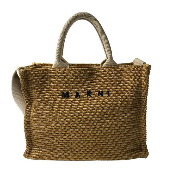 マルニ MARNI ラフィア キャンバス 2way ショルダーバッグ ハンドバッグ レディース