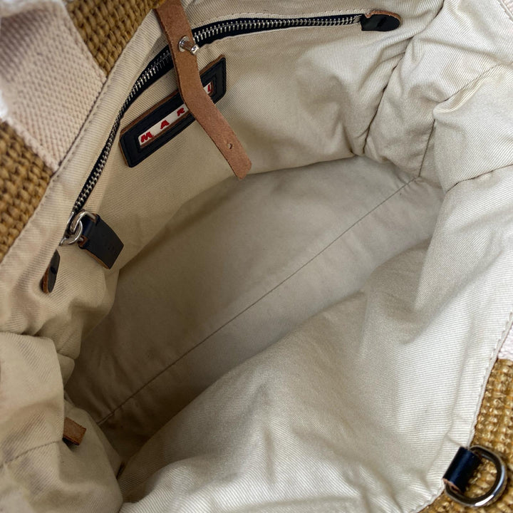 マルニ MARNI ラフィア キャンバス 2way ショルダーバッグ ハンドバッグ レディース