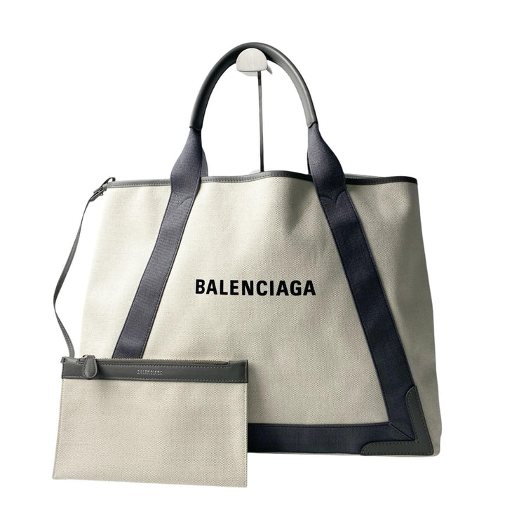 美品 バレンシアガ BALENCIAGA レディース ネイビーカバス M トートバッグ 339936.9285.V.002123