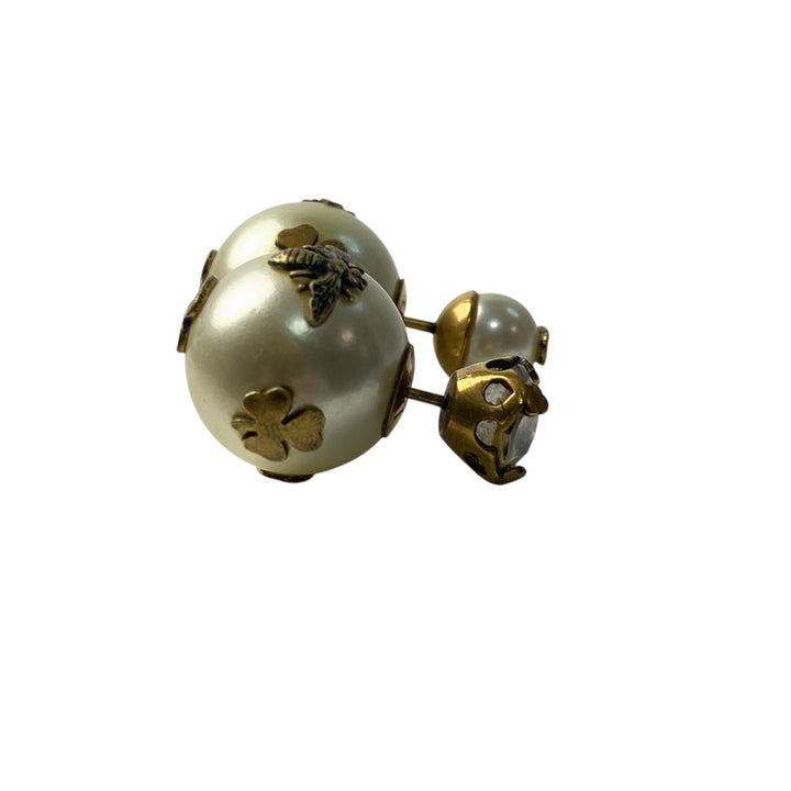 ディオール DIOR トライバルピアス フェイクパール ビー ロゴ レディース