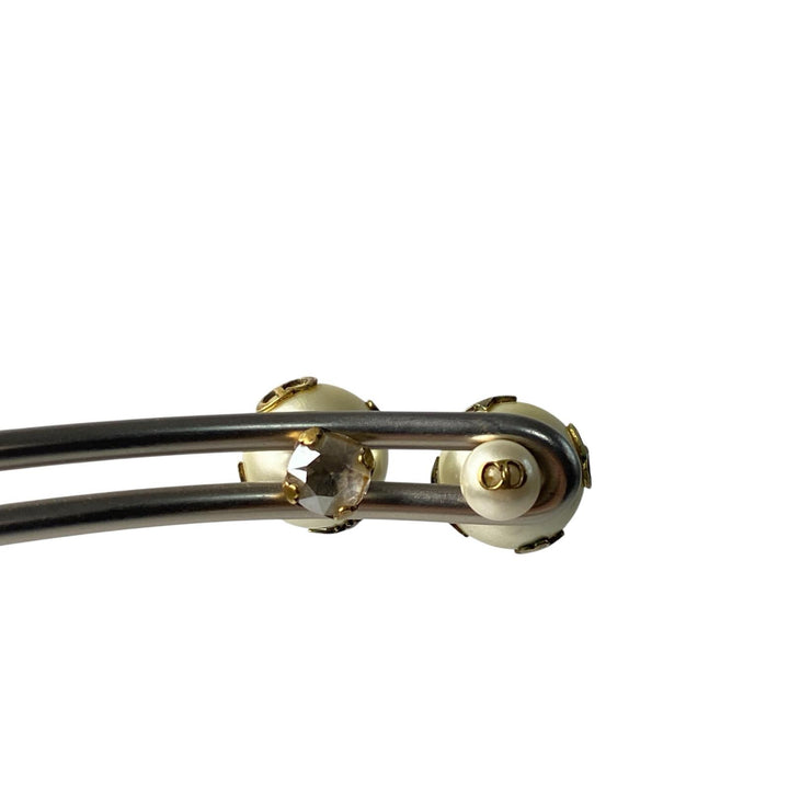 ディオール DIOR トライバルピアス フェイクパール ビー ロゴ レディース