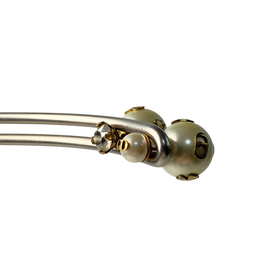 ディオール DIOR トライバルピアス フェイクパール ビー ロゴ レディース