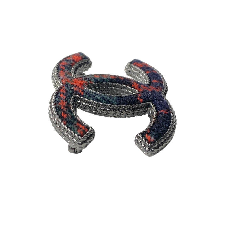 美品 シャネル CHANEL ココマーク ツイードブローチ B13A レディース