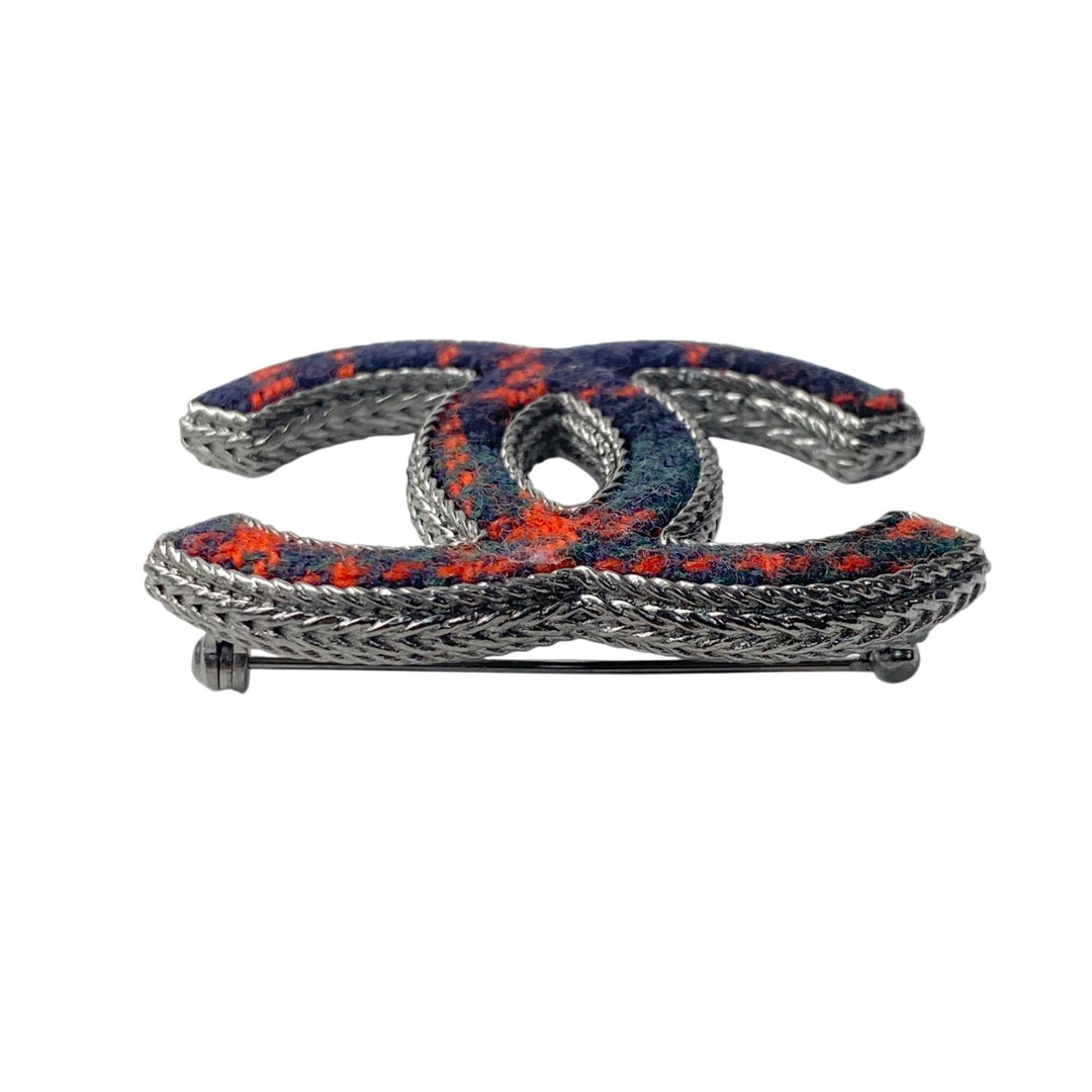 美品 シャネル CHANEL ココマーク ツイードブローチ B13A レディース