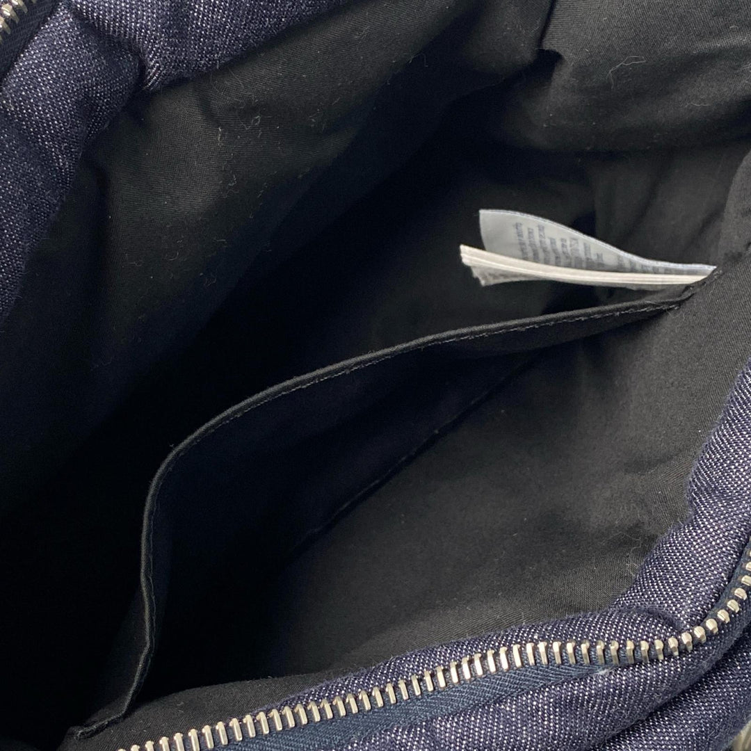 美品 モンクレール MONCLER ミニカラドッグ 2way ショルダーバッグ ハンドバッグ デニム系 ダウン 斜めがけ クロスボディ レディース