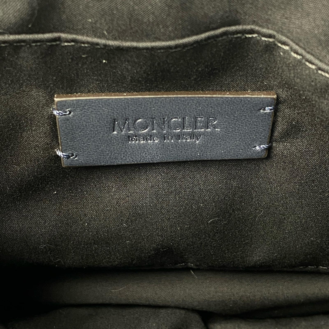 美品 モンクレール MONCLER ミニカラドッグ 2way ショルダーバッグ ハンドバッグ デニム系 ダウン 斜めがけ クロスボディ レディース
