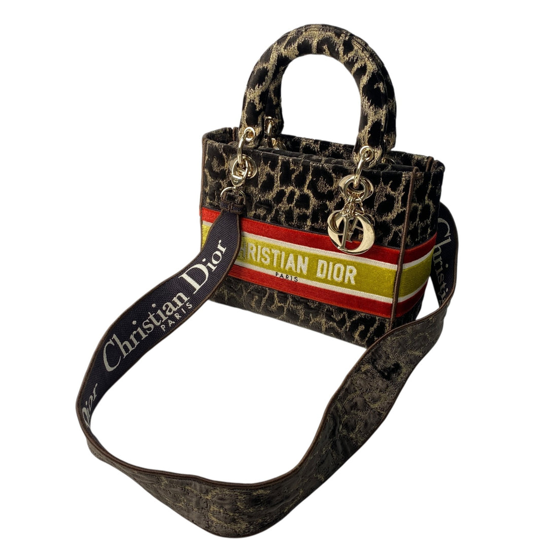 新品同様 ディオール DIOR レディース レディディオール ミディアム レオパード 2way ハンドバッグ ショルダーバッグ 斜めがけ クロスボディ