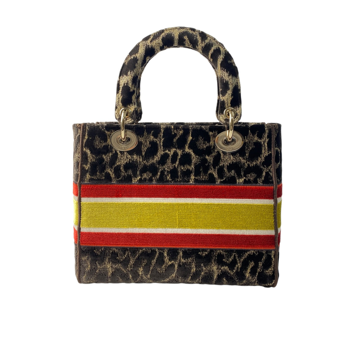 新品同様 ディオール DIOR レディース レディディオール ミディアム レオパード 2way ハンドバッグ ショルダーバッグ 斜めがけ クロスボディ