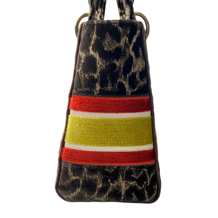 新品同様 ディオール DIOR レディース レディディオール ミディアム レオパード 2way ハンドバッグ ショルダーバッグ 斜めがけ クロスボディ