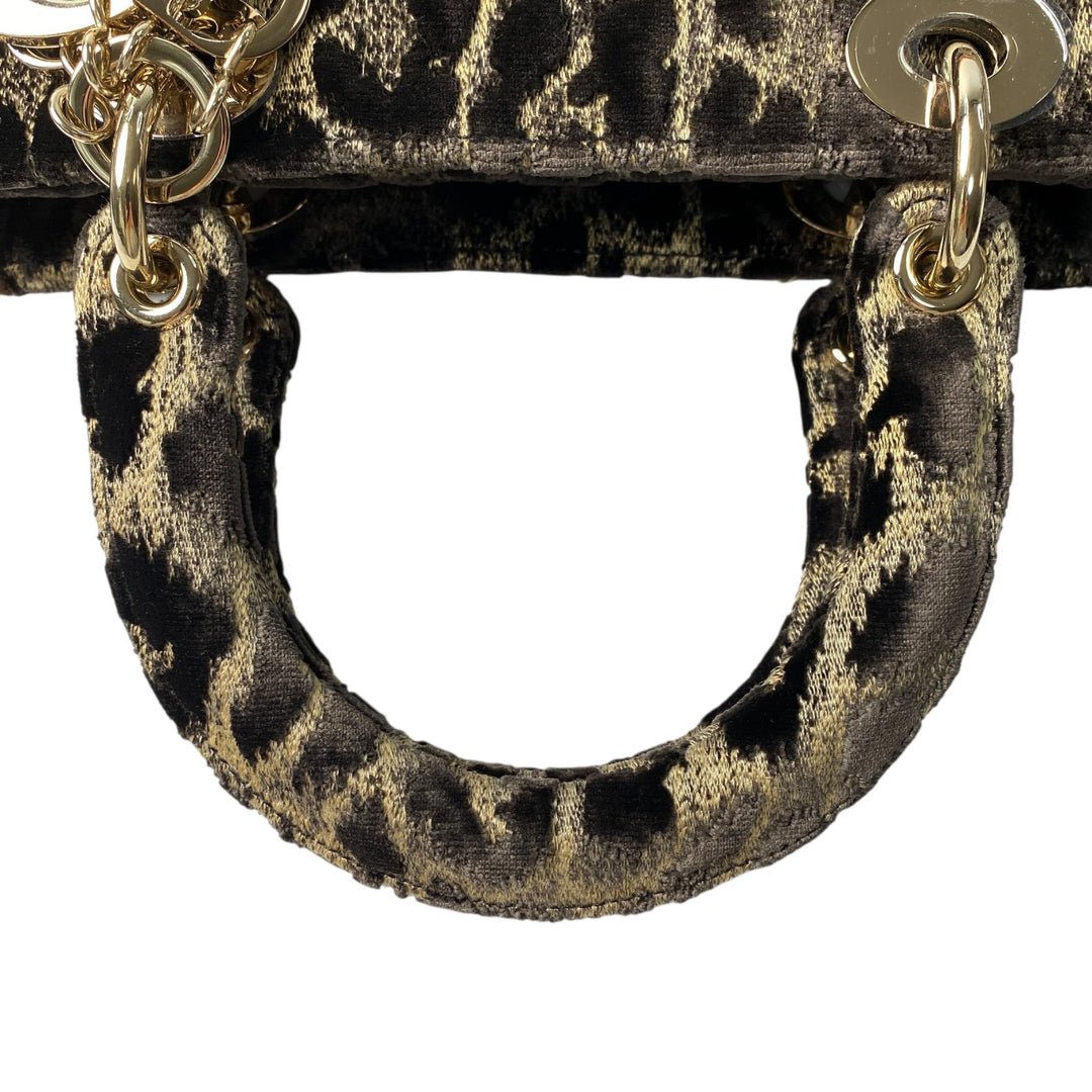 新品同様 ディオール DIOR レディース レディディオール ミディアム レオパード 2way ハンドバッグ ショルダーバッグ 斜めがけ クロスボディ