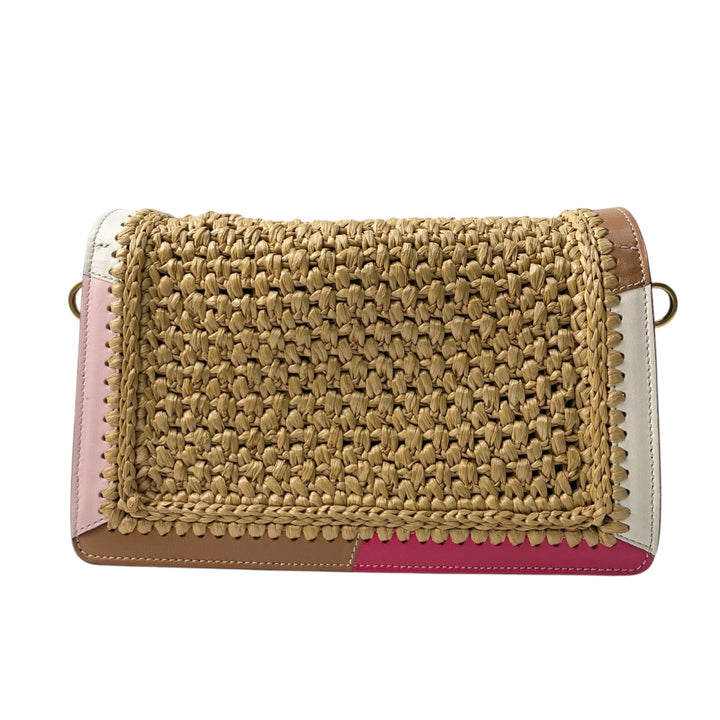 美品 トッズ TOD's レディース Tタイムレス ラフィア 2way ショルダーバッグ かごバッグ ハンドバッグ 斜めがけ クロスボディ