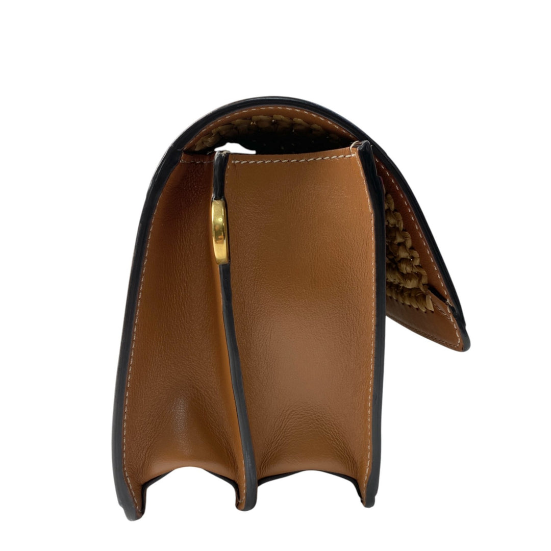 美品 トッズ TOD's レディース Tタイムレス ラフィア 2way ショルダーバッグ かごバッグ ハンドバッグ 斜めがけ クロスボディ