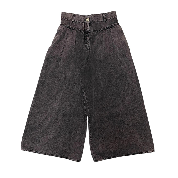 美品 シャネル CHANEL デニム ワイドパンツ 40 ココマーク P73404 レディース