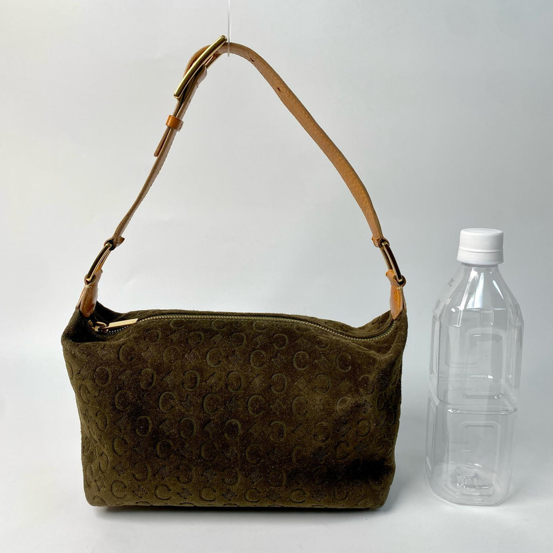 セリーヌ CELINE ヴィンテージ Cマカダム スエード ショルダーバッグ レディース