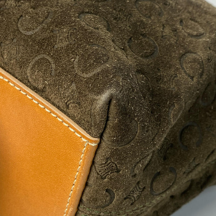 セリーヌ CELINE ヴィンテージ Cマカダム スエード ショルダーバッグ レディース