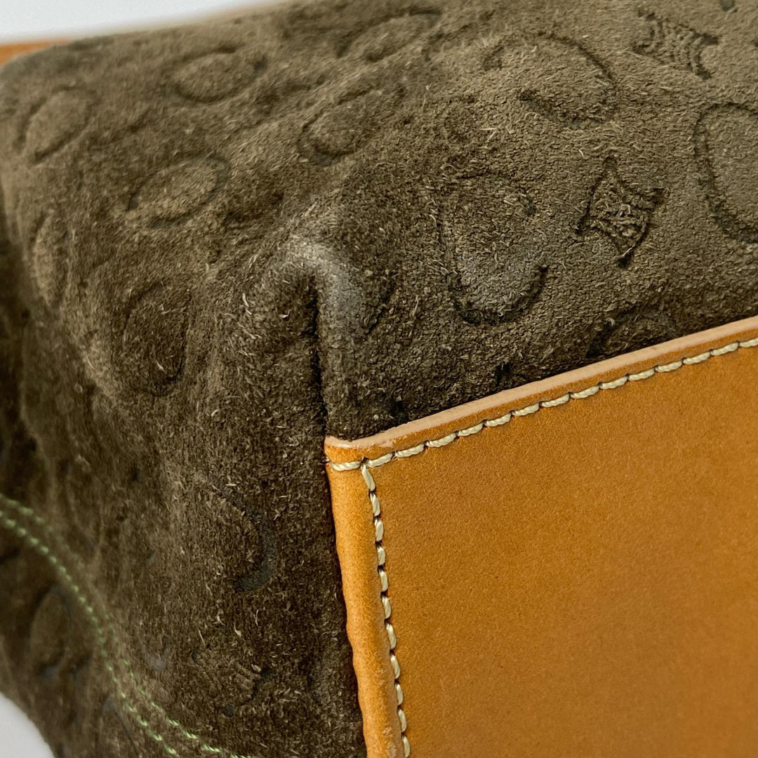 セリーヌ CELINE ヴィンテージ Cマカダム スエード ショルダーバッグ レディース