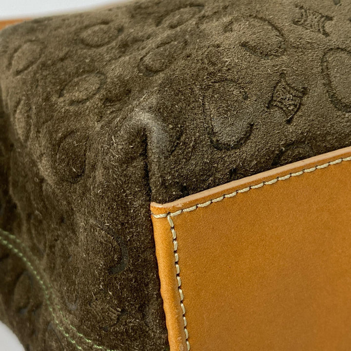 セリーヌ CELINE ヴィンテージ Cマカダム スエード ショルダーバッグ レディース
