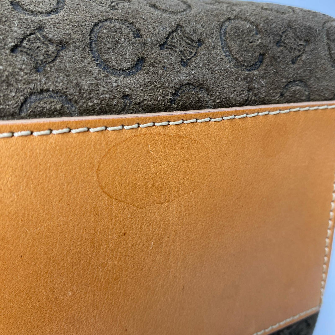 セリーヌ CELINE ヴィンテージ Cマカダム スエード ショルダーバッグ レディース