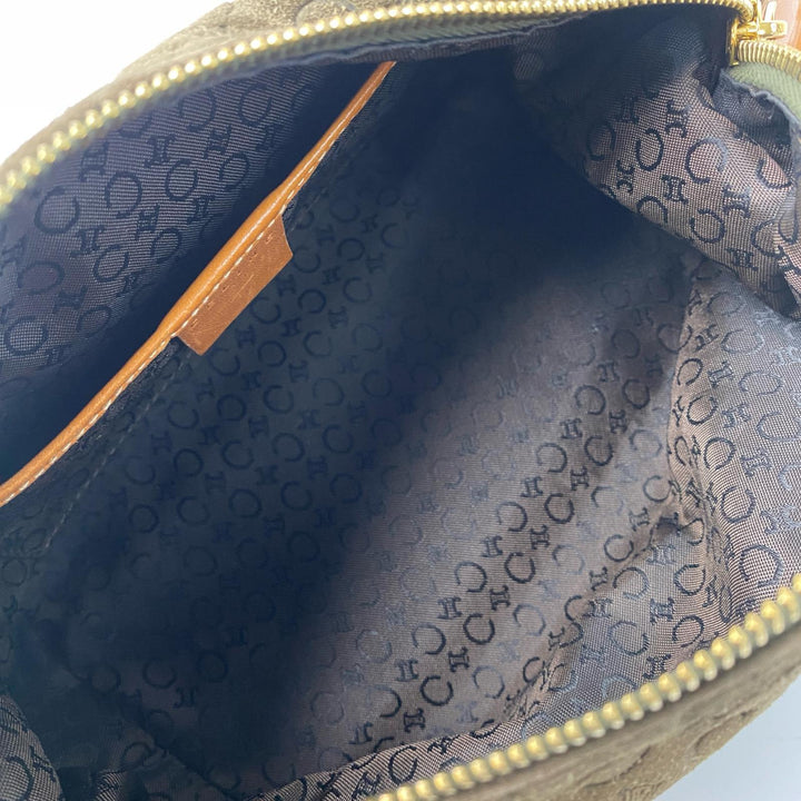 セリーヌ CELINE ヴィンテージ Cマカダム スエード ショルダーバッグ レディース