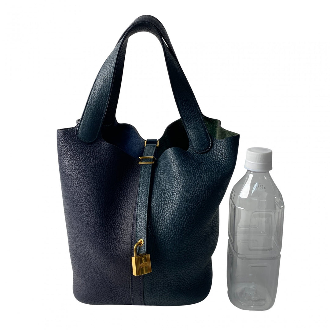 エルメス HERMES レディース ピコタンロック MM ブルーニュイ・ヴェールシプレ カザック Y刻印 ゴールド金具 トリヨン ハンドバッグ