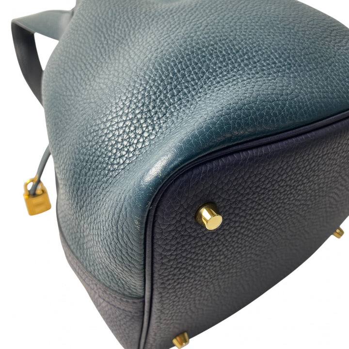 エルメス HERMES レディース ピコタンロック MM ブルーニュイ・ヴェールシプレ カザック Y刻印 ゴールド金具 トリヨン ハンドバッグ