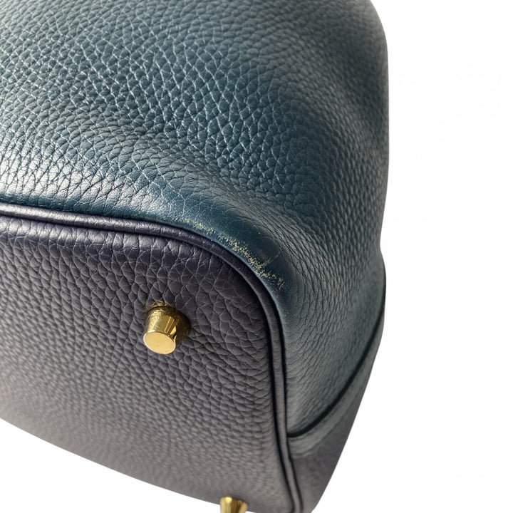 エルメス HERMES レディース ピコタンロック MM ブルーニュイ・ヴェールシプレ カザック Y刻印 ゴールド金具 トリヨン ハンドバッグ