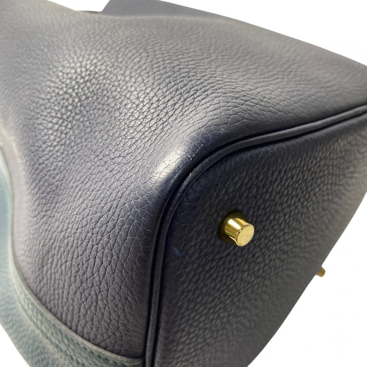 エルメス HERMES レディース ピコタンロック MM ブルーニュイ・ヴェールシプレ カザック Y刻印 ゴールド金具 トリヨン ハンドバッグ