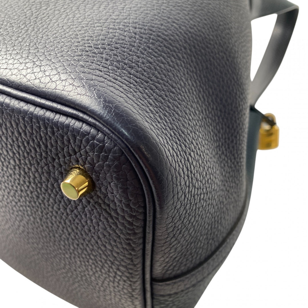 エルメス HERMES レディース ピコタンロック MM ブルーニュイ・ヴェールシプレ カザック Y刻印 ゴールド金具 トリヨン ハンドバッグ