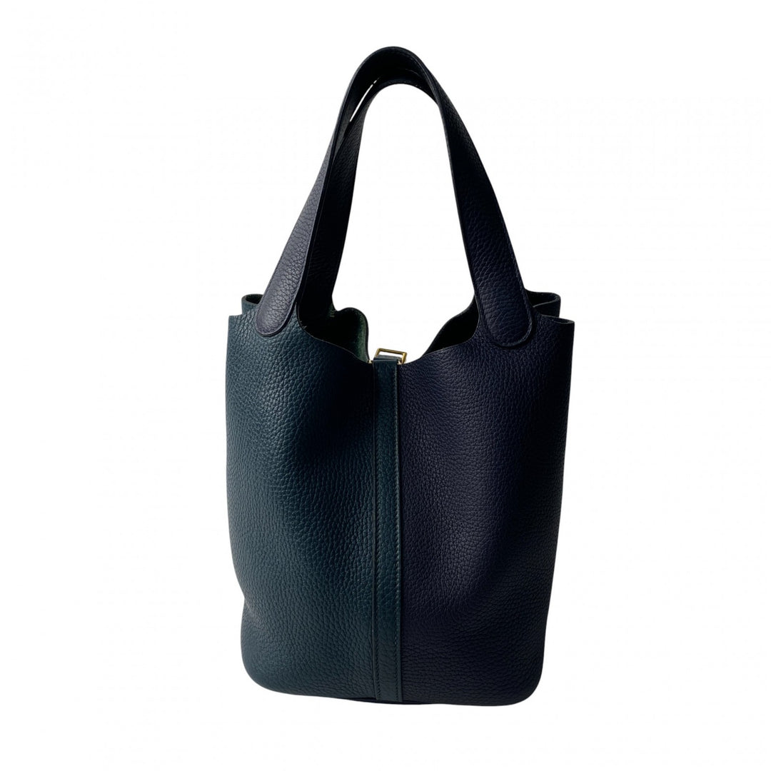 エルメス HERMES レディース ピコタンロック MM ブルーニュイ・ヴェールシプレ カザック Y刻印 ゴールド金具 トリヨン ハンドバッグ