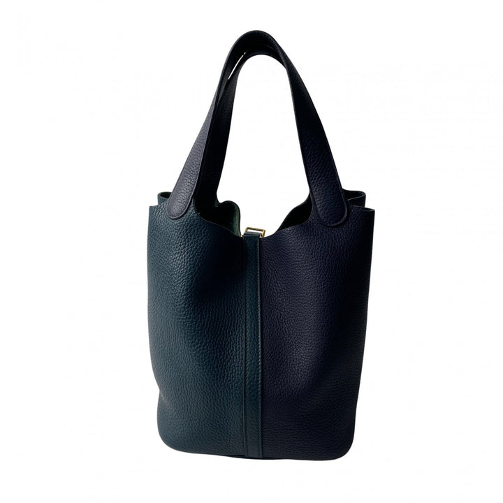 エルメス HERMES レディース ピコタンロック MM ブルーニュイ・ヴェールシプレ カザック Y刻印 ゴールド金具 トリヨン ハンドバッグ