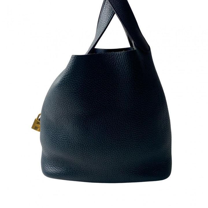 エルメス HERMES レディース ピコタンロック MM ブルーニュイ・ヴェールシプレ カザック Y刻印 ゴールド金具 トリヨン ハンドバッグ