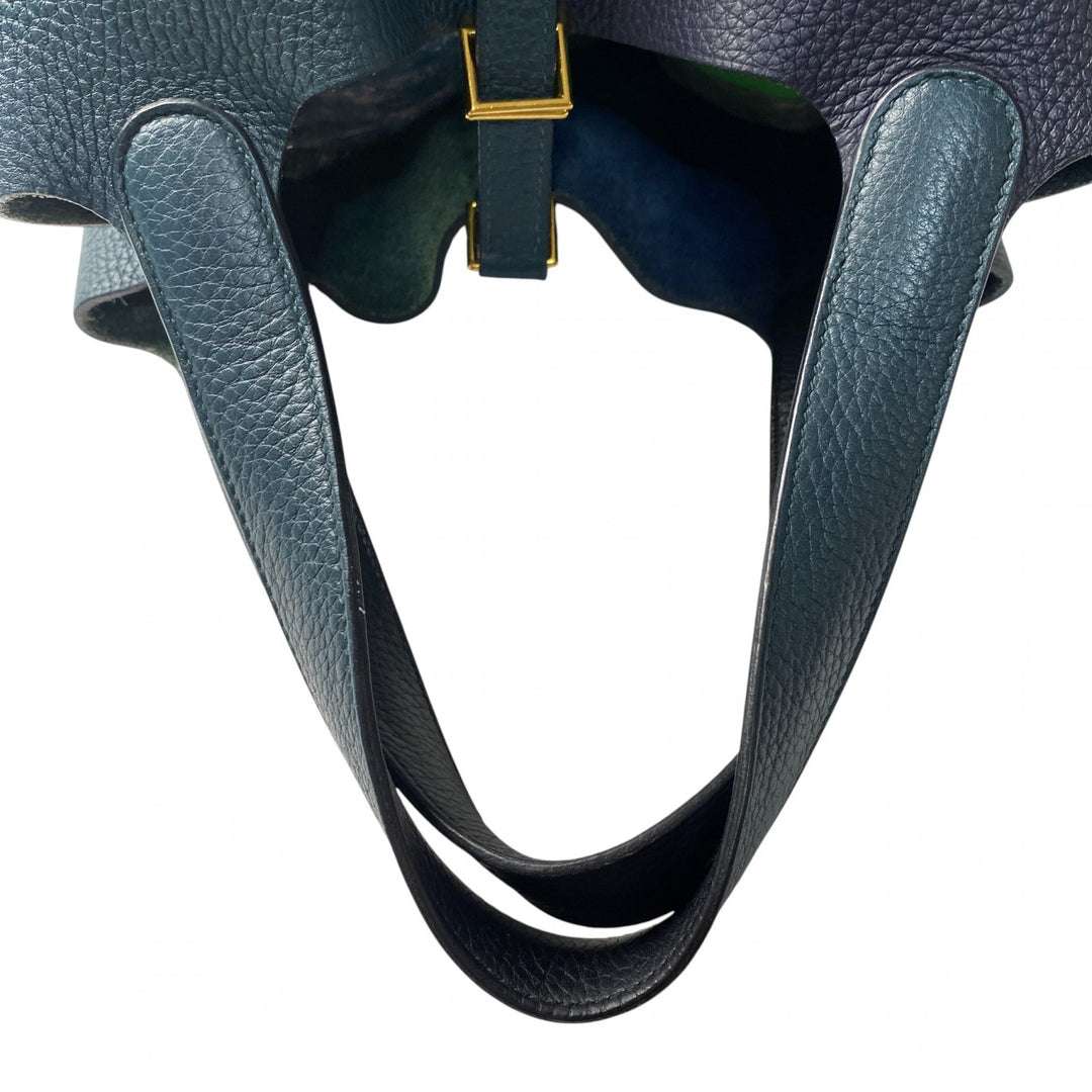 エルメス HERMES レディース ピコタンロック MM ブルーニュイ・ヴェールシプレ カザック Y刻印 ゴールド金具 トリヨン ハンドバッグ