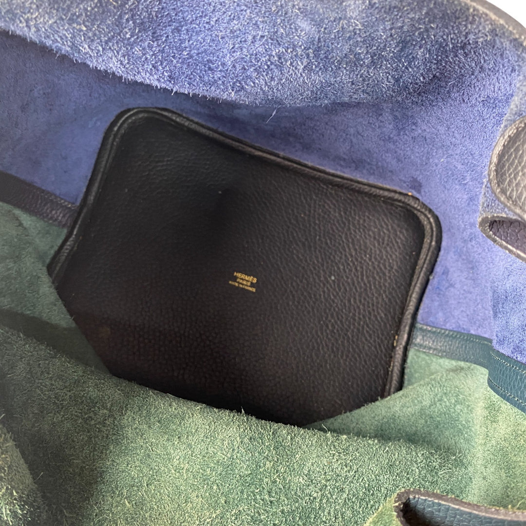 エルメス HERMES レディース ピコタンロック MM ブルーニュイ・ヴェールシプレ カザック Y刻印 ゴールド金具 トリヨン ハンドバッグ