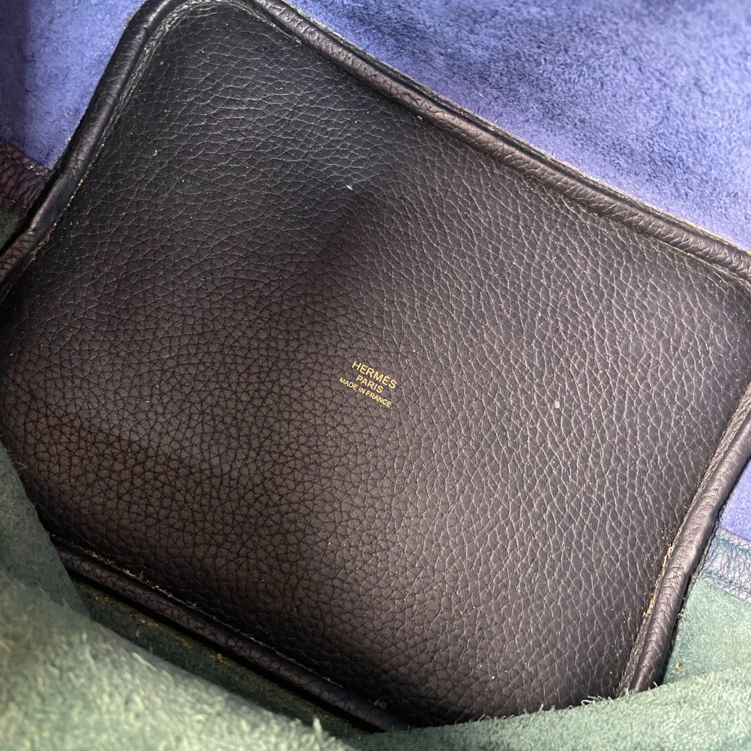 エルメス HERMES レディース ピコタンロック MM ブルーニュイ・ヴェールシプレ カザック Y刻印 ゴールド金具 トリヨン ハンドバッグ