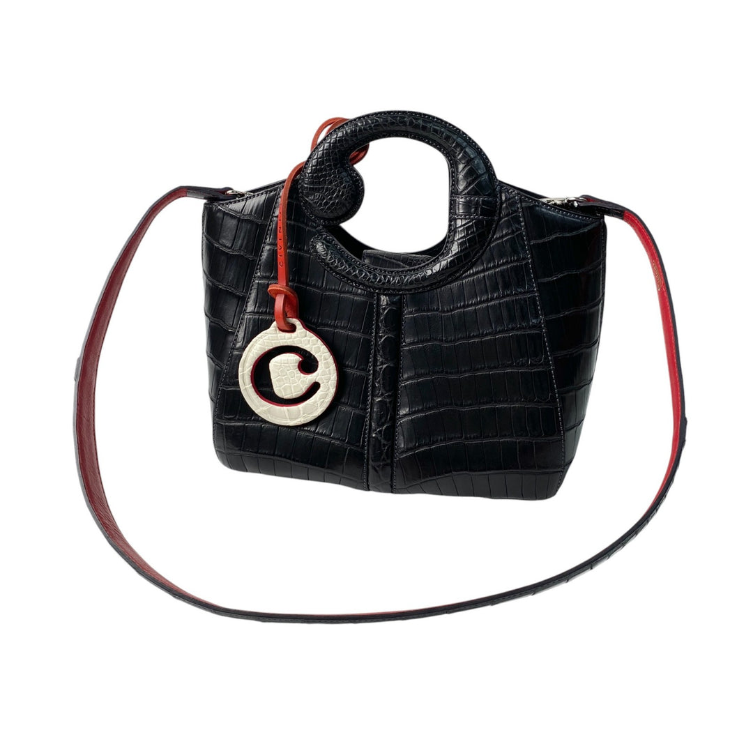 未使用 チビナイル Civinile レディース 2way マットクロコ ショルダーバッグ ハンドバッグ